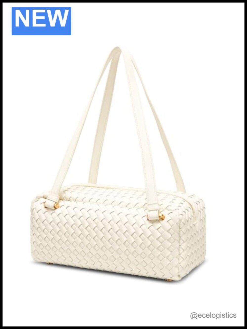 Genuine Leather Woven Barrel Tote Bag Handcrafted Women's Shoulder Purse